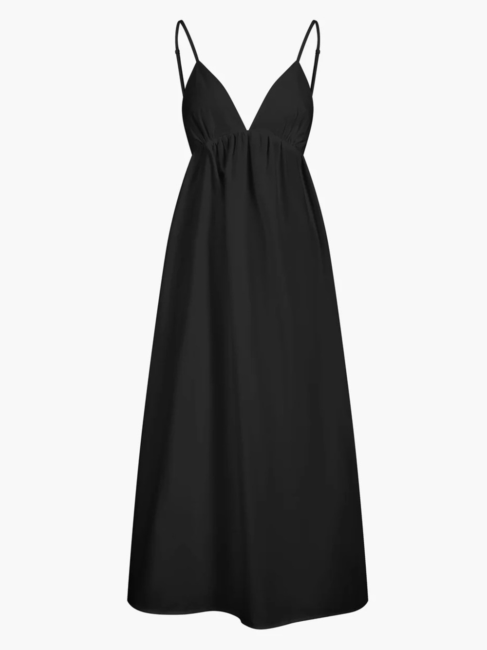 Commense Black Backless 100% Cotton Midi Maxi Dress Small NWT - Picture 3 of 11